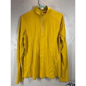 Dover Saddlery Womens 1/4 Zip Pullover Long Sleeve Yellow Short Top Size XL‎